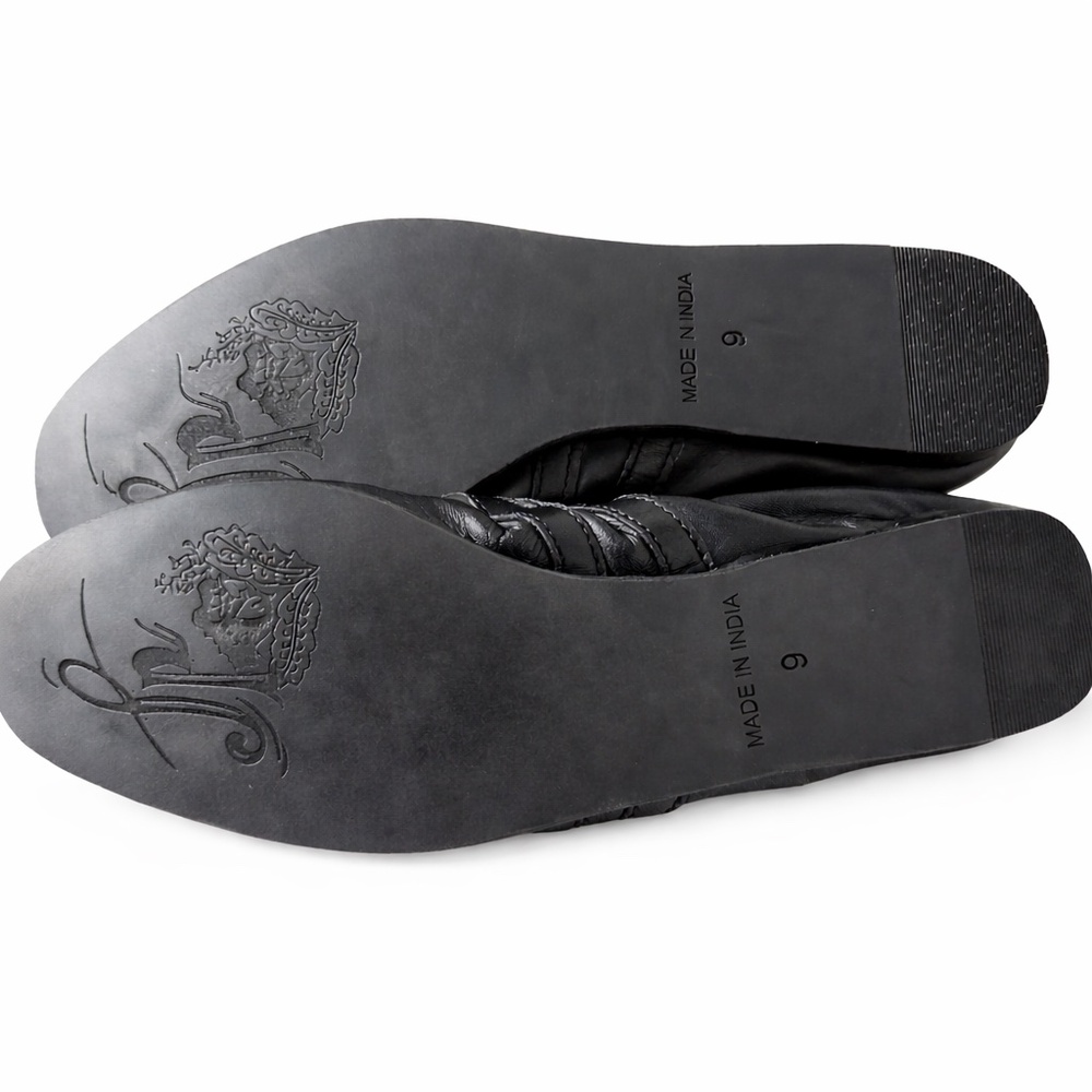 Free People Black Leather Double Strap Ballet Flats Size 9 Square Toe Mary Jane - Picture 3 of 8